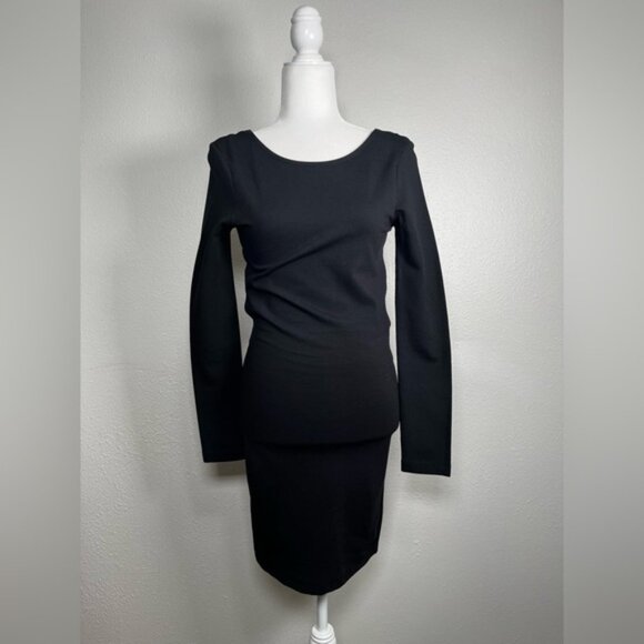 ASOS Black cutout body con long sleeve dress size 6 - Picture 4 of 9